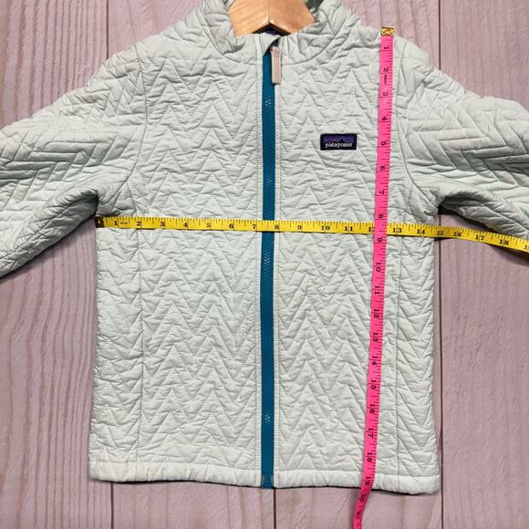Patagonia Girls Size Medium 10 Full Zip Jacket Weight Quilted Mint - Picture 6 of 6